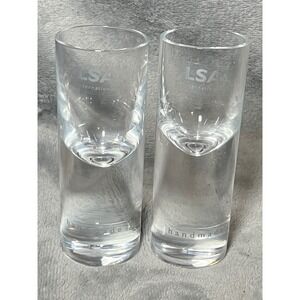 LSA International Handmade Vodka Shot Glasses Set 2 Modern Barware Clear Glass